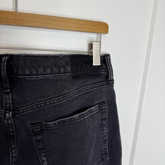 Abercrombie & Fitch The Dad High Rise Relaxed Distressed Black Denim Jeans 32 - Picture 5 of 7